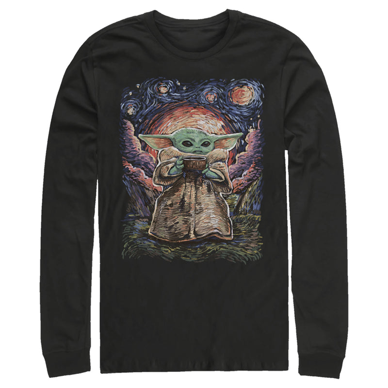 Men's Star Wars: The Mandalorian The Child Starry Night Long Sleeve Shirt