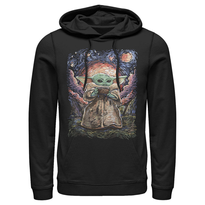 Men's Star Wars: The Mandalorian The Child Starry Night Pull Over Hoodie