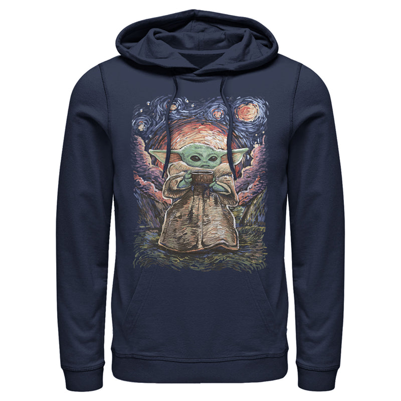 Men's Star Wars: The Mandalorian The Child Starry Night Pull Over Hoodie