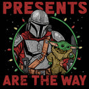Men's Star Wars: The Mandalorian Christmas Presents Light Wreath T-Shirt