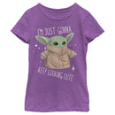 Girl's Star Wars: The Mandalorian The Child Looking Cute T-Shirt