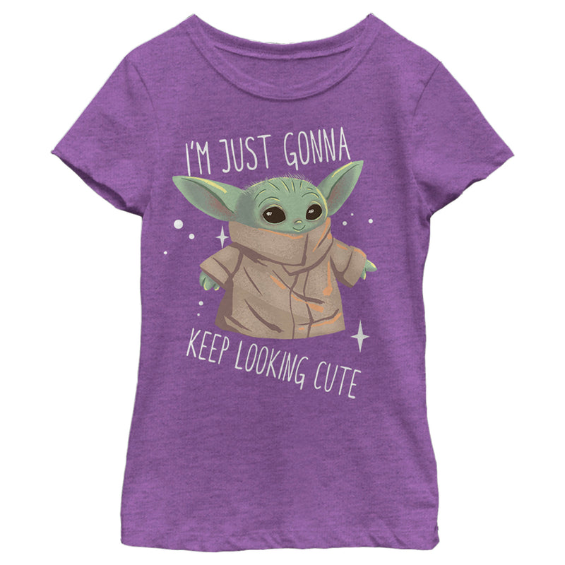 Girl's Star Wars: The Mandalorian The Child Looking Cute T-Shirt