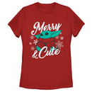Women's Star Wars: The Mandalorian Christmas The Child Merry and Cute T-Shirt