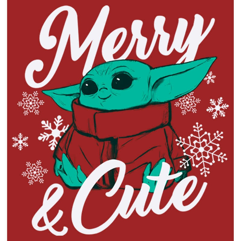 Women's Star Wars: The Mandalorian Christmas The Child Merry and Cute T-Shirt