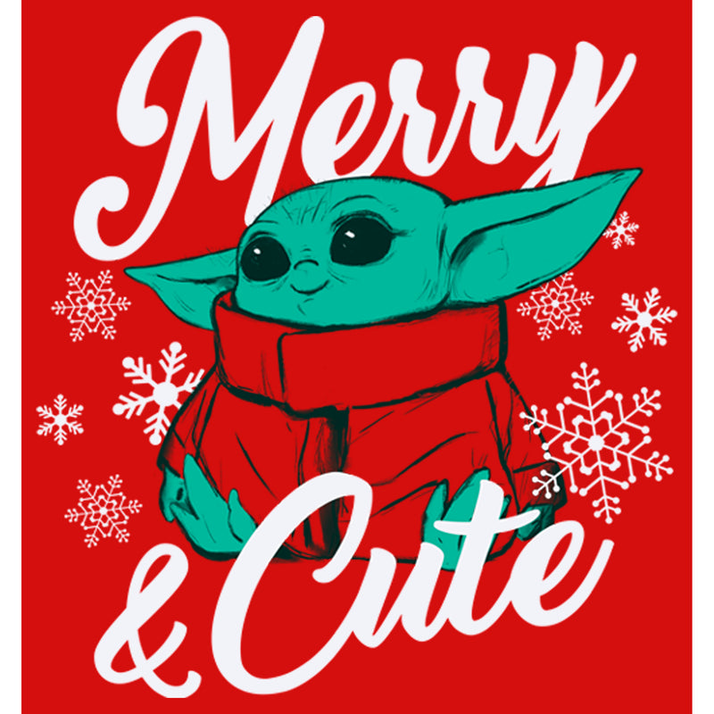 Girl's Star Wars: The Mandalorian Christmas The Child Merry and Cute T-Shirt