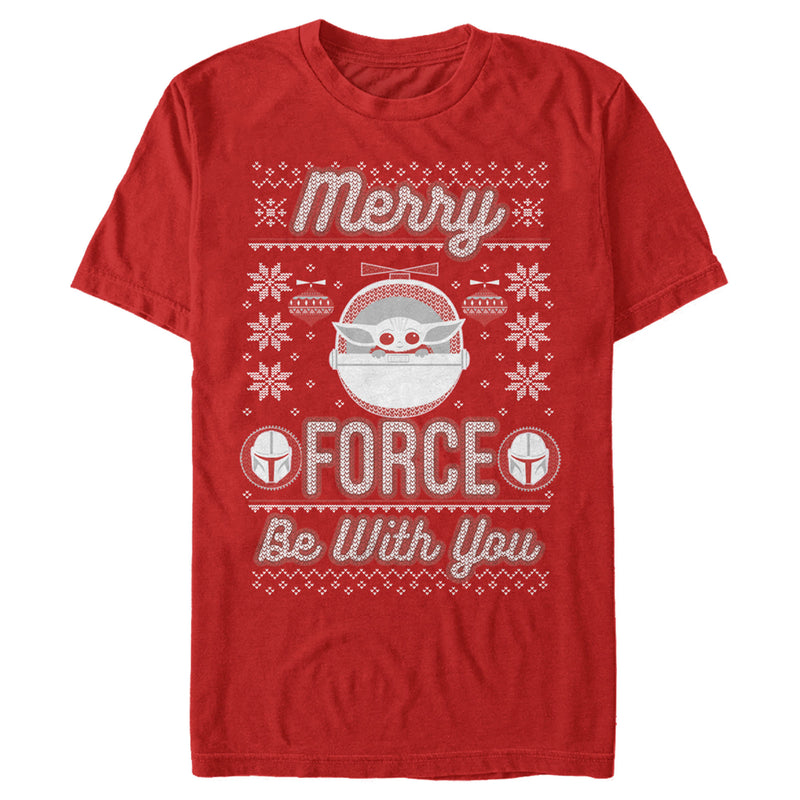 Men's Star Wars: The Mandalorian Christmas The Child Ugly Space Pod T-Shirt