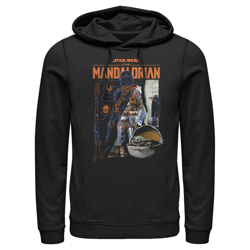 Men's Star Wars: The Mandalorian Din Djarin Schematics Pull Over Hoodie