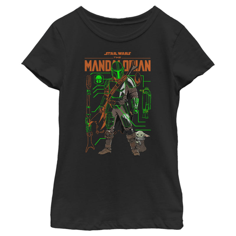 Girl's Star Wars: The Mandalorian Duo Schematics T-Shirt