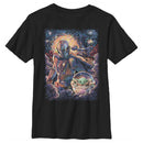 Boy's Star Wars: The Mandalorian Starry Night Best Friend Portrait T-Shirt