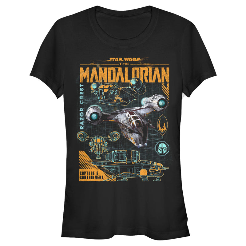 Junior's Star Wars: The Mandalorian Razor Crest Capture and Containment T-Shirt