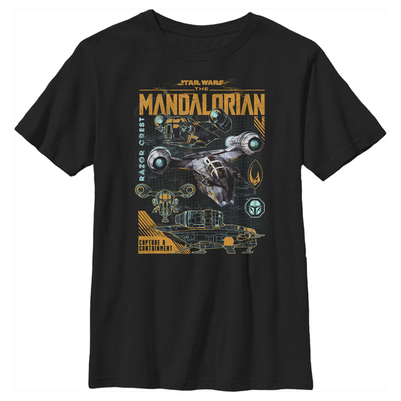 Boy's Star Wars: The Mandalorian Razor Crest Capture and Containment T-Shirt