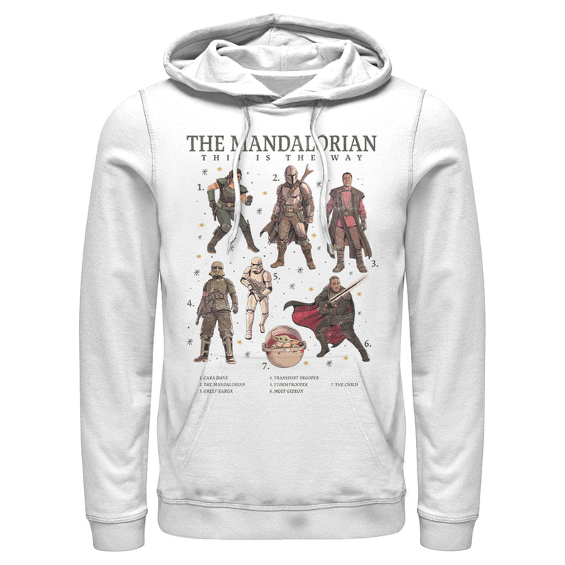 Men's Star Wars: The Mandalorian Character Guidebook Pull Over Hoodie