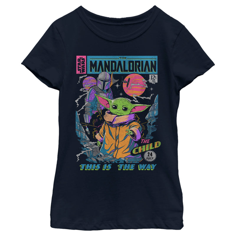 Girl's Star Wars: The Mandalorian 12 Cents Retro Comic T-Shirt