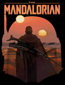 Men's Star Wars: The Mandalorian Boba Fett Sunset Helmet T-Shirt