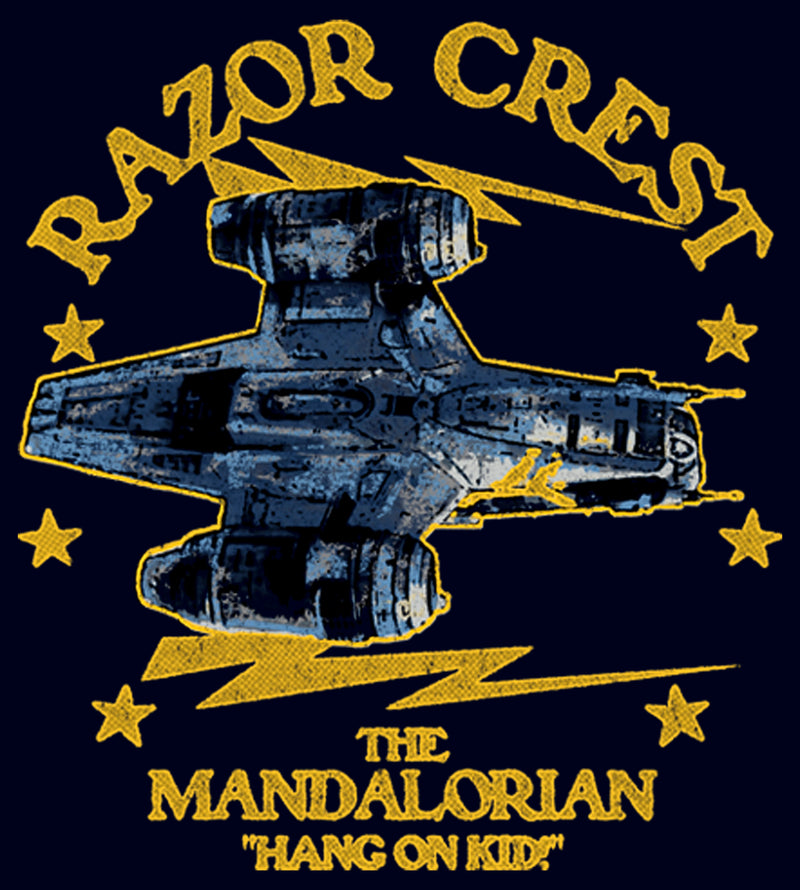 Men's Star Wars: The Mandalorian Razor Crest Hang On Kid T-Shirt