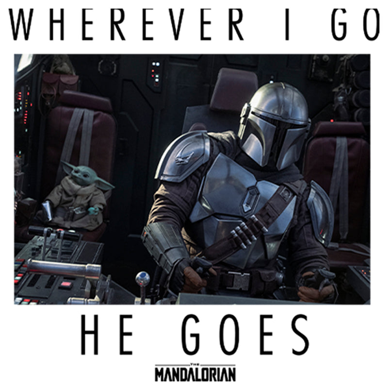 Boy's Star Wars: The Mandalorian Wherever I Go He Goes T-Shirt