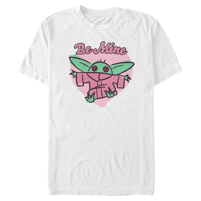 Men's Star Wars: The Mandalorian Valentine's Day The Child Be Mine Sketch T-Shirt