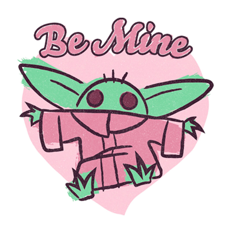 Girl's Star Wars: The Mandalorian Valentine's Day The Child Be Mine Sketch T-Shirt