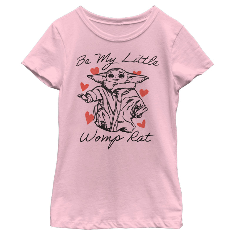 Girl's Star Wars: The Mandalorian Valentine's Day The Child Be My Womp Rat T-Shirt