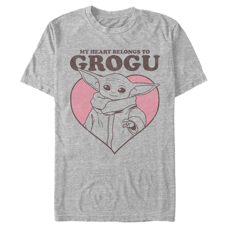Men's Star Wars: The Mandalorian Valentine's Day The Child Belongs to Grogu T-Shirt