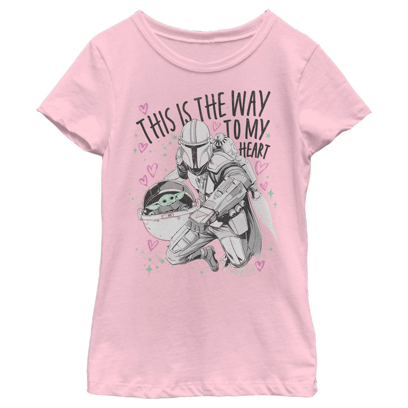 Girl's Star Wars: The Mandalorian Valentine's Day The Child Way to my Heart T-Shirt