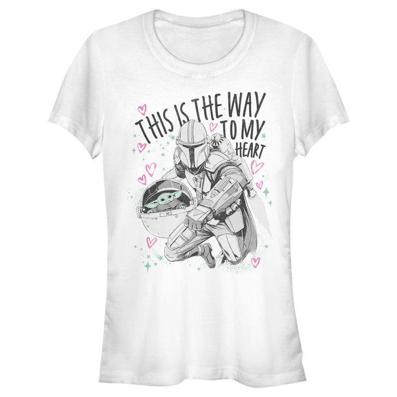 Junior's Star Wars: The Mandalorian Valentine's Day The Child Way to my Heart T-Shirt