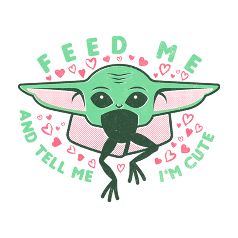 Girl's Star Wars: The Mandalorian Valentine's Day The Child Feed Me T-Shirt