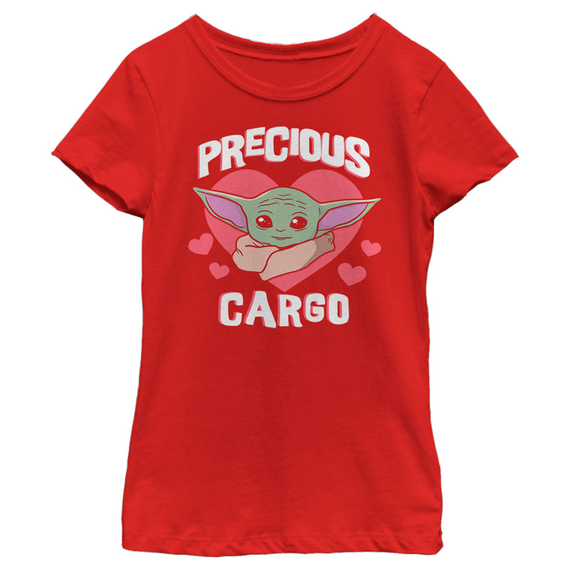 Girl's Star Wars: The Mandalorian Valentine's Day The Child Precious Cargo T-Shirt