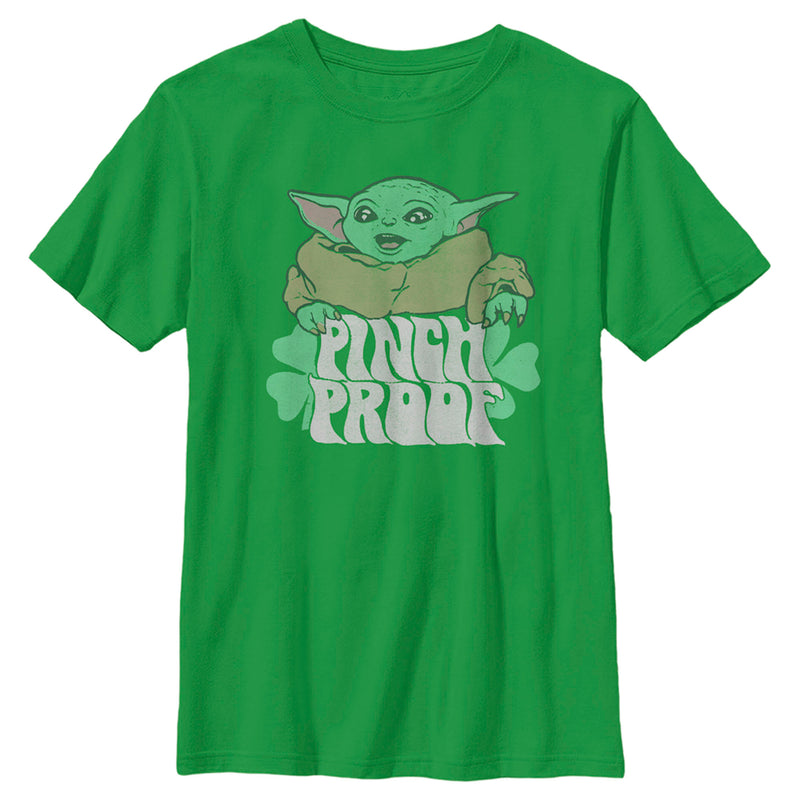 Boy's Star Wars: The Mandalorian Grogu St. Patrick's Day Pinch Proof T-Shirt