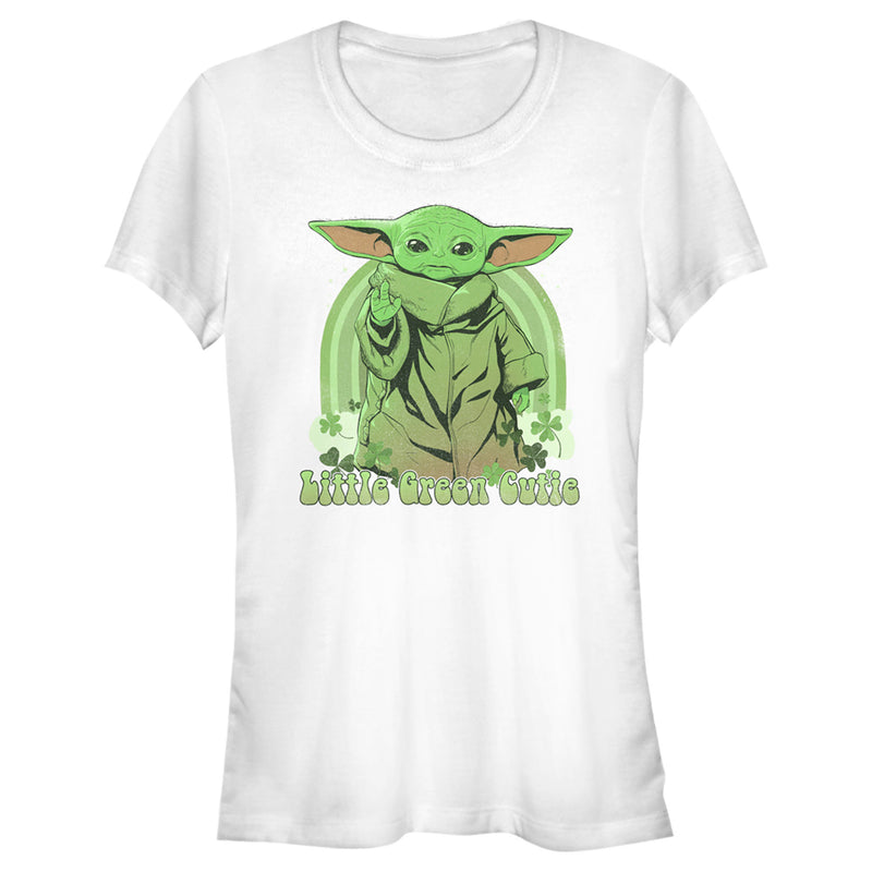 Junior's Star Wars: The Mandalorian Grogu St. Patrick's Day Little Green Cutie T-Shirt