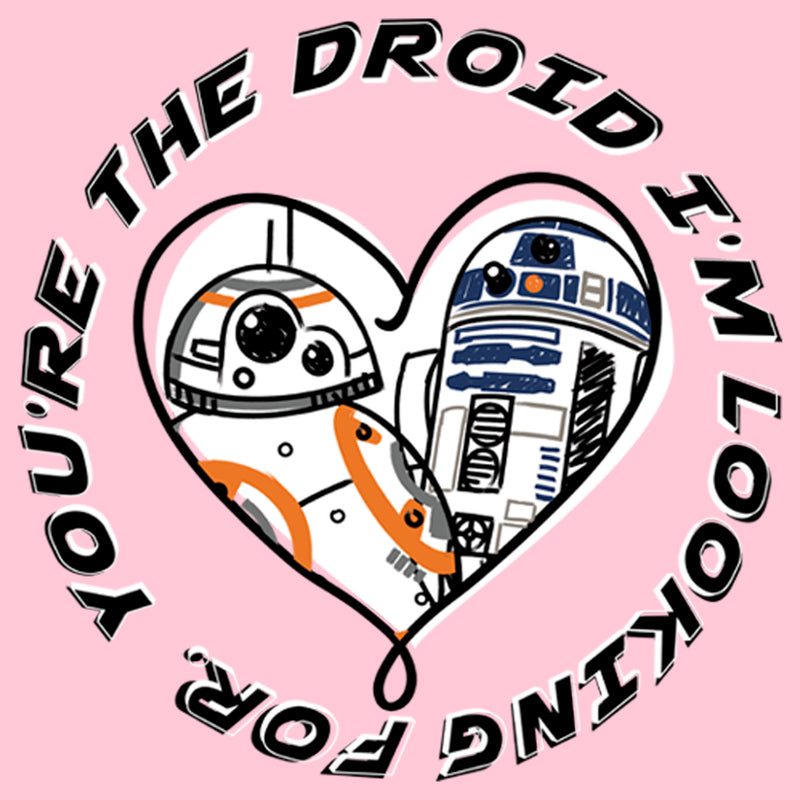 Girl's Star Wars The Last Jedi R2-D2 and BB-8 You're the Droid I'm Looking For T-Shirt