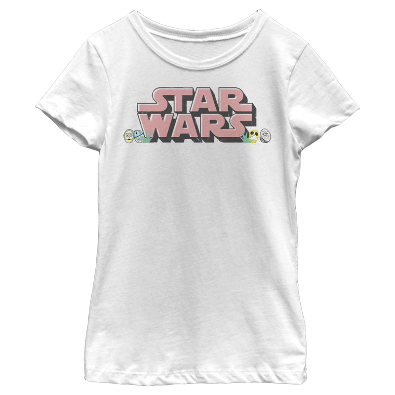 Girl's Star Wars Easter Themed Chest Logo T-Shirt