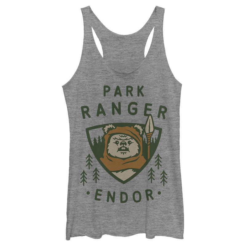 Women's Star Wars Park Ranger Endor Ewok Badge Racerback Tank Top