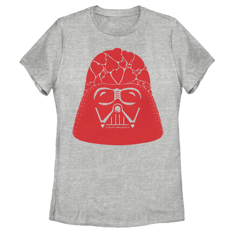 Women's Star Wars Valentine's Day Darth Vader Heart Helmet T-Shirt