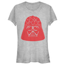 Junior's Star Wars Valentine's Day Darth Vader Heart Helmet T-Shirt