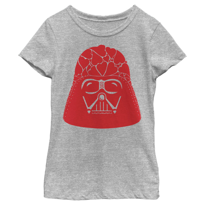 Girl's Star Wars Valentine's Day Darth Vader Heart Helmet T-Shirt