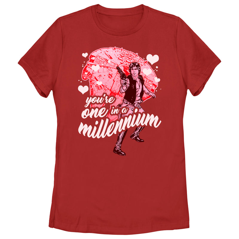 Women's Star Wars Valentine's Day Han Solo You're One in a Millennium T-Shirt