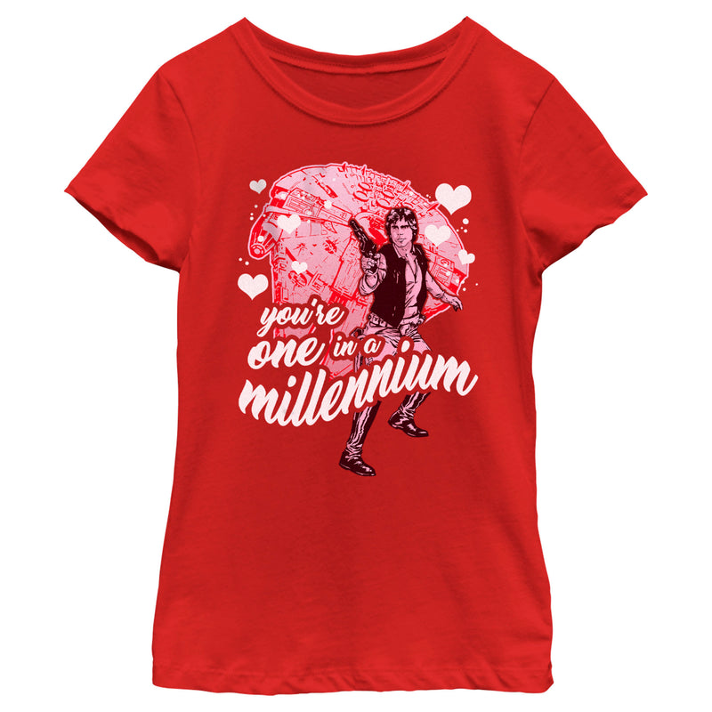 Girl's Star Wars Valentine's Day Han Solo You're One in a Millennium T-Shirt