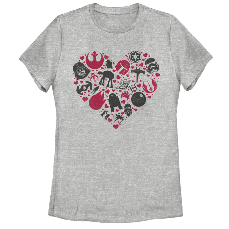 Women's Star Wars Valentine's Day Heart Icons T-Shirt