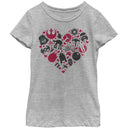 Girl's Star Wars Valentine's Day Heart Icons T-Shirt
