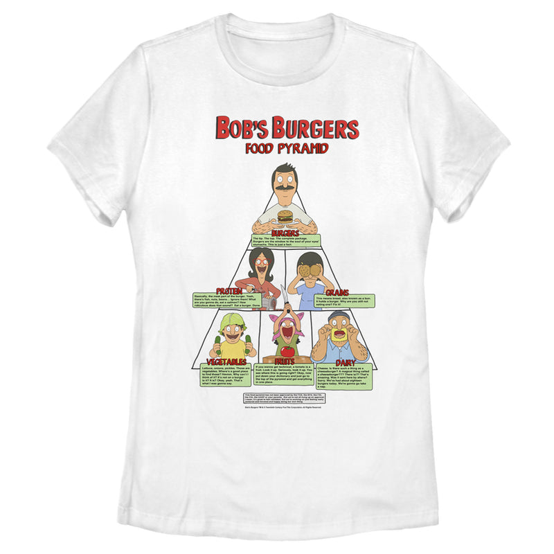 Women's Bob's Burgers Belcher Family Food Pyramid T-Shirt