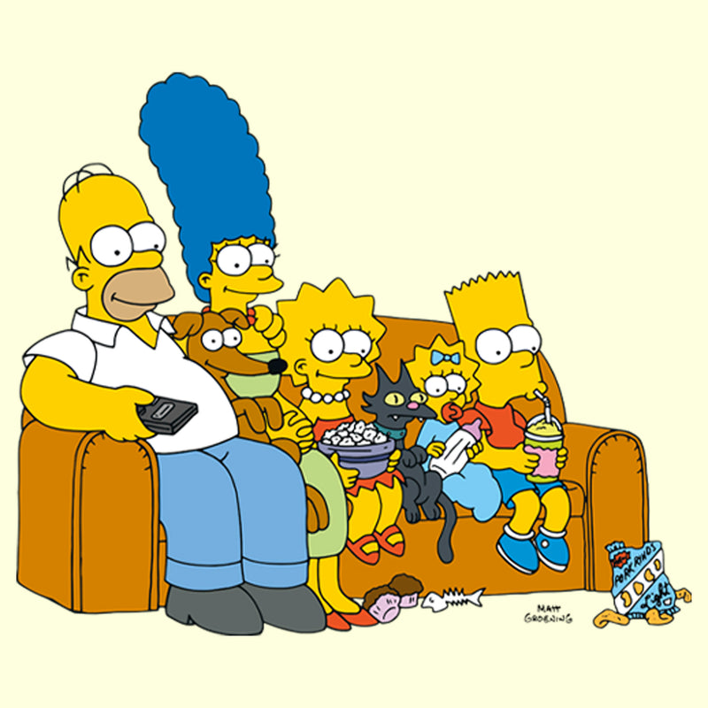 Men's The Simpsons Classic Family Couch T-Shirt
