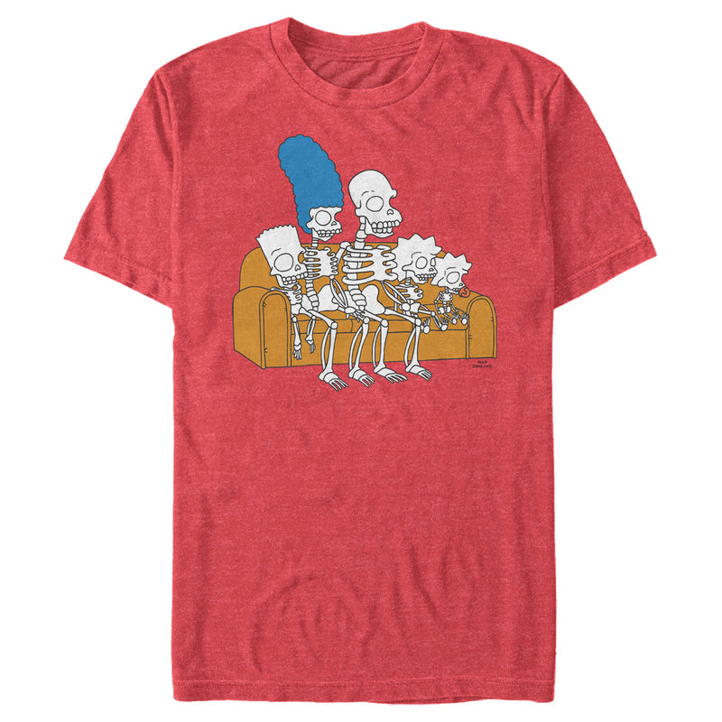 Men's The Simpsons Skeleton Family Couch T-Shirt