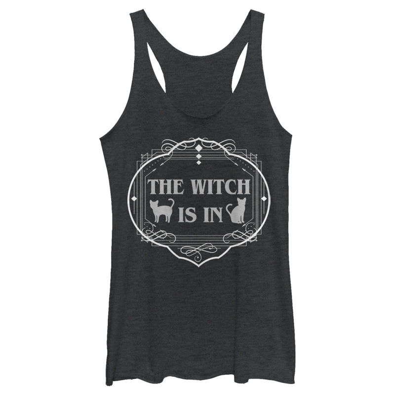 Women's Lost Gods Halloween The Witch Is In Cats Racerback Tank Top