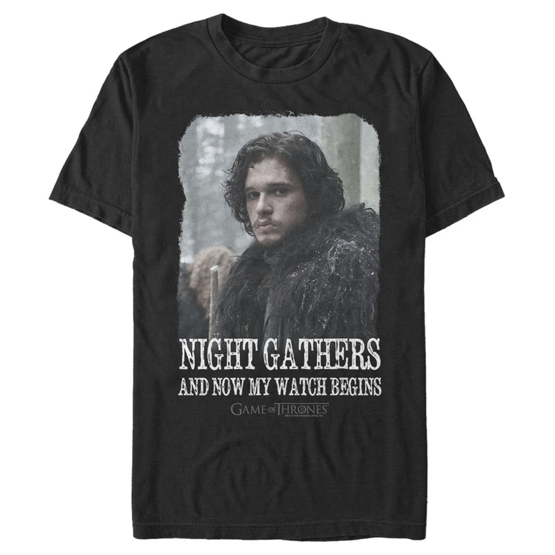 Men's Game of Thrones Jon Snow Watch Begins T-Shirt