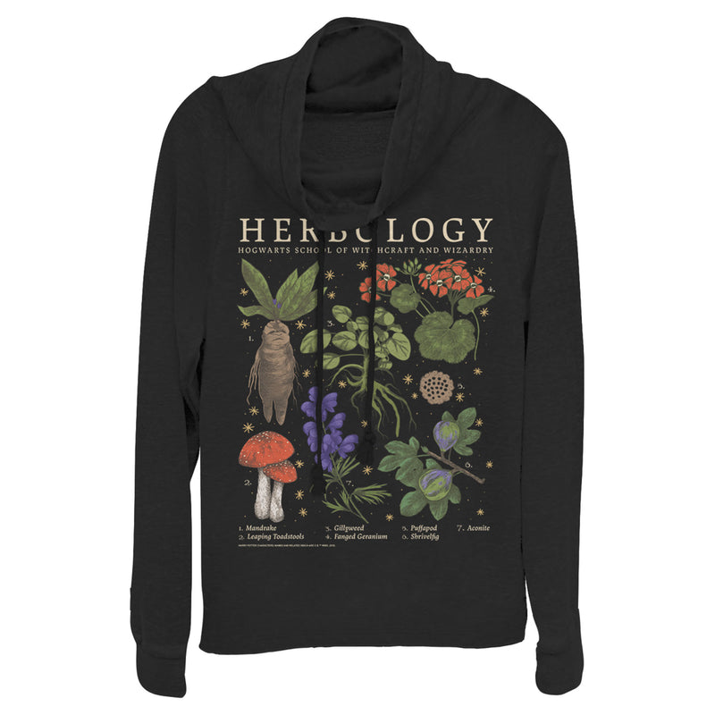 Junior's Harry Potter Hogwarts Herbology Cowl Neck Sweatshirt