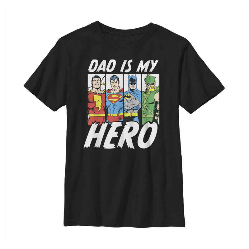 Boy's Justice League Father's Day Dad is Hero T-Shirt