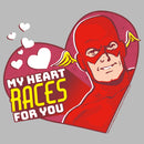 Junior's The Flash Valentine's Day My Heart Races for You T-Shirt