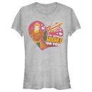 Junior's Justice League Valentine's Day Aquaman I'm Totally Hooked on You T-Shirt