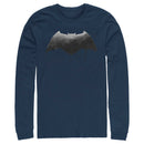 Men's Zack Snyder Justice League Batman Silver Logo Long Sleeve Shirt